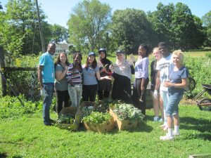 Marlene Mayes (right) with students at Auerfarm. Photo: Sarah Bailey